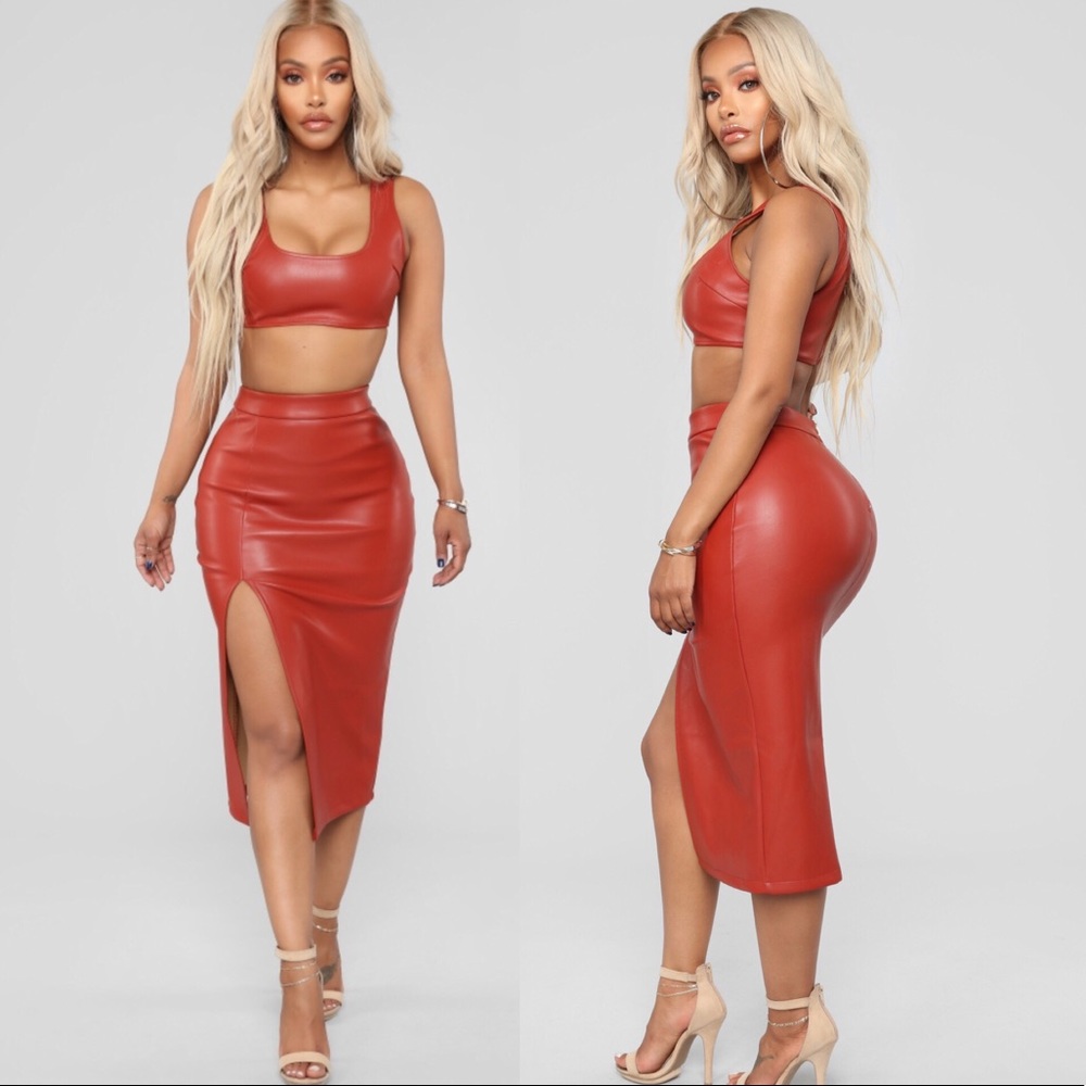 Rust colored skirt set